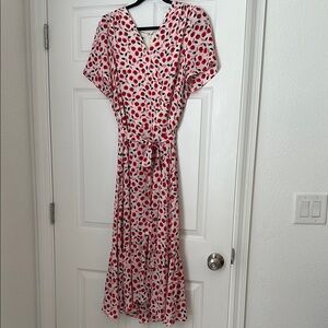 Chic Red Polka Dot Wrap Dress